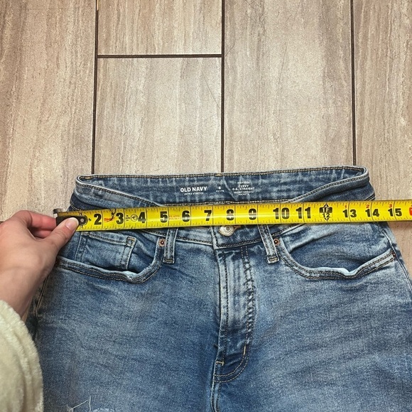 Old Navy O.G Straight Curvy High Rise Raw Cut Off Denim Size 8P - Picture 3 of 6